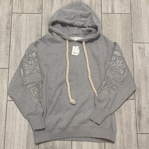 Free People Encrusted Embellished Hoodie NWT Small
